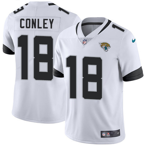 Nike Jacksonville Jaguars #18 Chris Conley White Men Stitched NFL Vapor Untouchable Limited Jersey->jacksonville jaguars->NFL Jersey